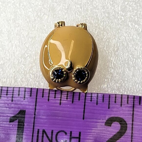 Tan Brown Owl Earrings - Picture 5 of 6